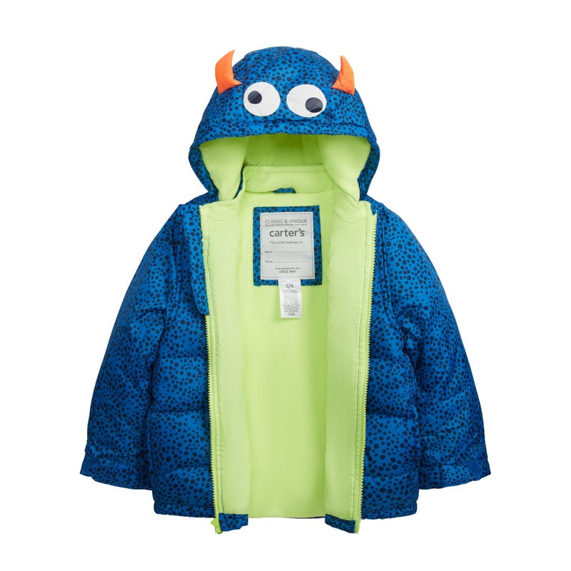 Carter's Boys' Snowsuit Jacket - Winter Coat and Bib Set, New Navy Monster, 4T US - Image 4